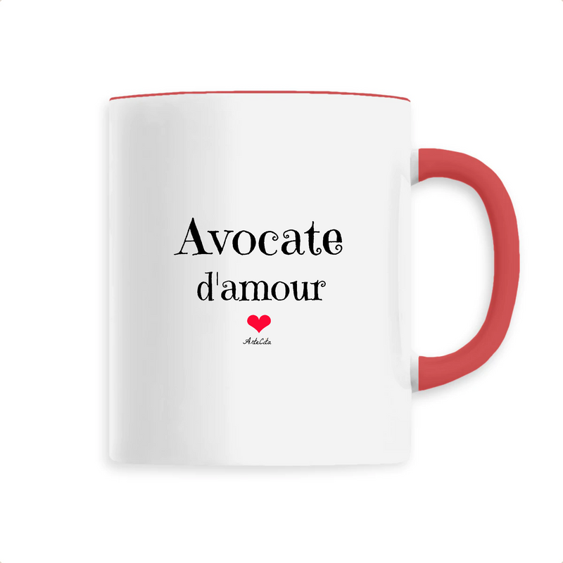 Cadeau anniversaire : Mug - Avocate d'amour - 6 Coloris - Cadeau Original & Unique - Cadeau Personnalisable - Cadeaux-Positifs.com -Unique-Rouge-