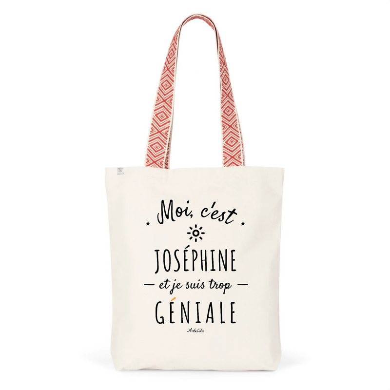 Cadeau anniversaire : Tote Bag Premium - Joséphine est trop Géniale - 2 Coloris - Durable - Cadeau Personnalisable - Cadeaux-Positifs.com -Unique-Rouge-