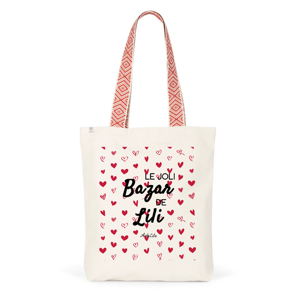 Tote Bag Premium - Le joli Bazar de Lili - 2 Coloris - Cadeau Durable - Cadeau Personnalisable - Cadeaux-Positifs.com -Unique-Rouge-