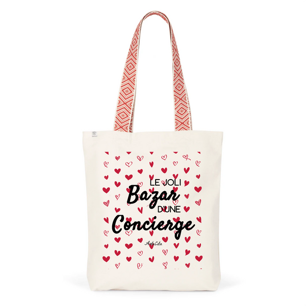 Tote Bag Premium - Le joli Bazar d'une Concierge - 2 Coloris - Durable - Cadeau Personnalisable - Cadeaux-Positifs.com -Unique-Rouge-