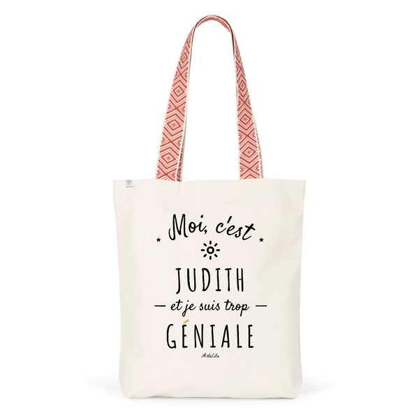 Tote Bag Premium - Judith est trop Géniale - 2 Coloris - Durable - Cadeau Personnalisable - Cadeaux-Positifs.com -Unique-Rouge-