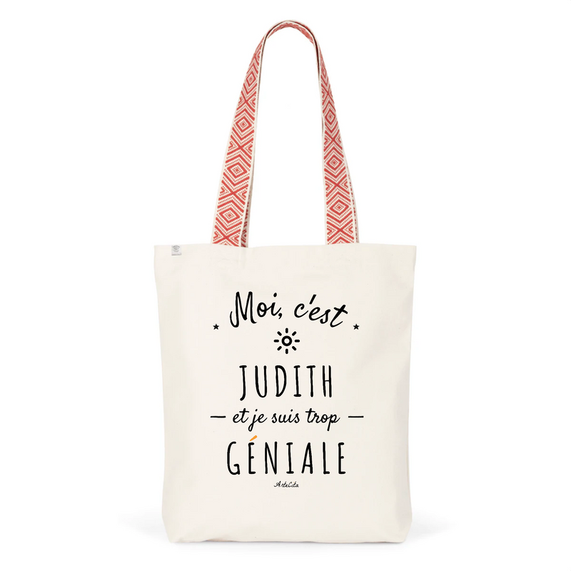 Cadeau anniversaire : Tote Bag Premium - Judith est trop Géniale - 2 Coloris - Durable - Cadeau Personnalisable - Cadeaux-Positifs.com -Unique-Rouge-