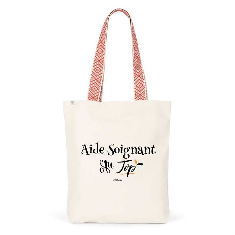 Cadeau anniversaire : Tote Bag Premium - Aide Soignant au Top - 2 Coloris - Cadeau Durable - Cadeau Personnalisable - Cadeaux-Positifs.com -Unique-Rouge-