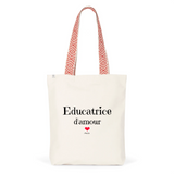 Tote Bag Premium - Educatrice d'amour - 2 Coloris - Cadeau Durable - Cadeau Personnalisable - Cadeaux-Positifs.com -Unique-Rouge-