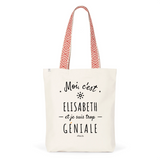 Tote Bag Premium - Elisabeth est trop Géniale - 2 Coloris - Durable - Cadeau Personnalisable - Cadeaux-Positifs.com -Unique-Rouge-