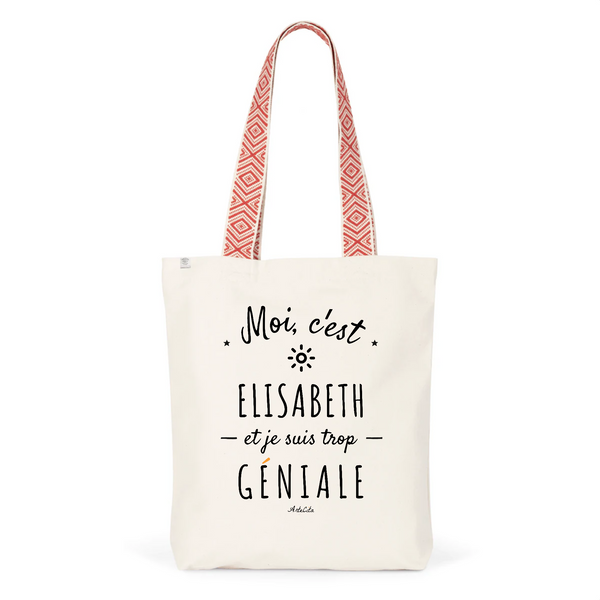 Tote Bag Premium - Elisabeth est trop Géniale - 2 Coloris - Durable - Cadeau Personnalisable - Cadeaux-Positifs.com -Unique-Rouge-