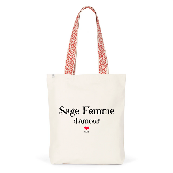 Tote Bag Premium - Sage Femme d'amour - 2 Coloris - Cadeau Durable - Cadeau Personnalisable - Cadeaux-Positifs.com -Unique-Rouge-