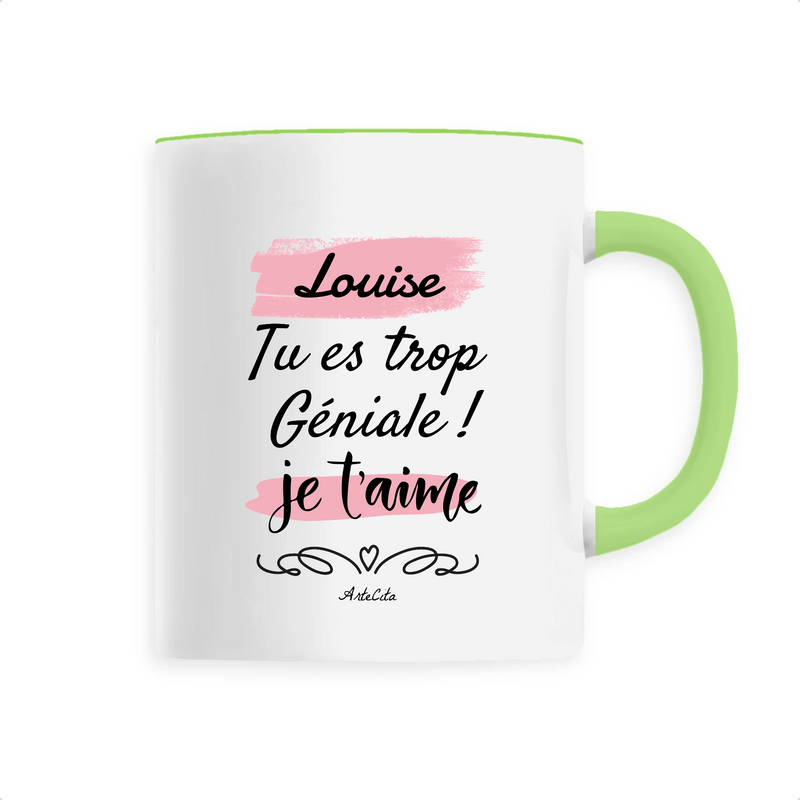 Cadeau anniversaire : Mug - Louise je t'aime - 6 Coloris - Cadeau Tendre - Cadeau Personnalisable - Cadeaux-Positifs.com -Unique-Vert-