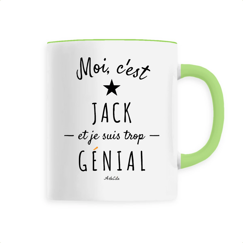 Cadeau anniversaire : Mug - Jack est trop Génial - 6 Coloris - Cadeau Original - Cadeau Personnalisable - Cadeaux-Positifs.com -Unique-Vert-