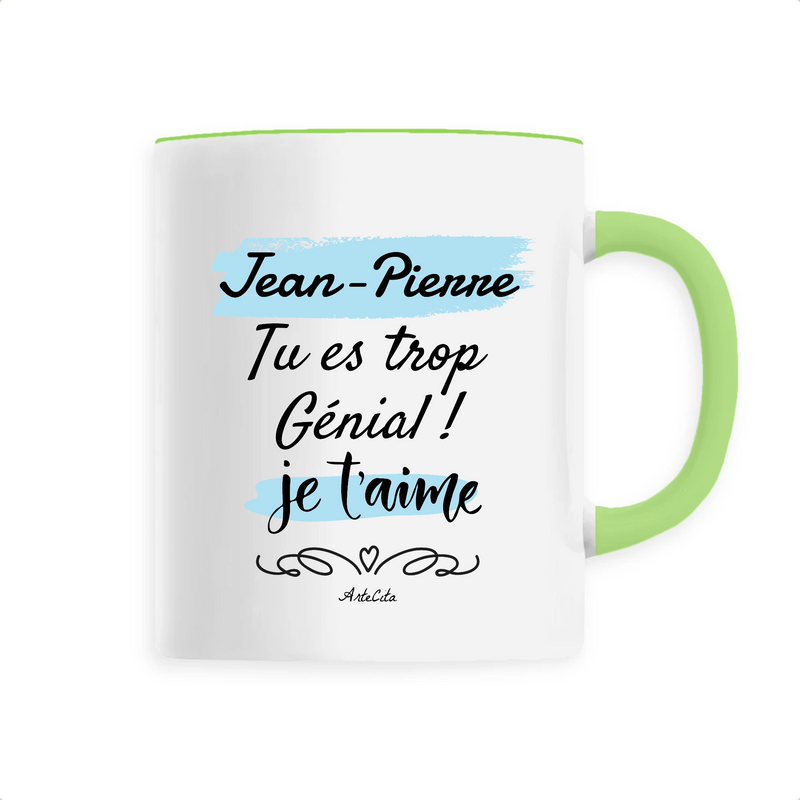Cadeau anniversaire : Mug - Jean-Pierre je t'aime - 6 Coloris - Cadeau Tendre & Original - Cadeau Personnalisable - Cadeaux-Positifs.com -Unique-Vert-