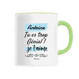 Mug - Antoine je t'aime - 6 Coloris - Cadeau Tendre & Original - Cadeau Personnalisable - Cadeaux-Positifs.com -Unique-Vert-