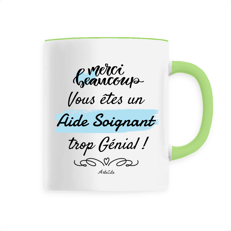 Cadeau anniversaire : Mug - Merci Aide Soignant - 6 Coloris - Cadeau Original - Cadeau Personnalisable - Cadeaux-Positifs.com -Unique-Vert-