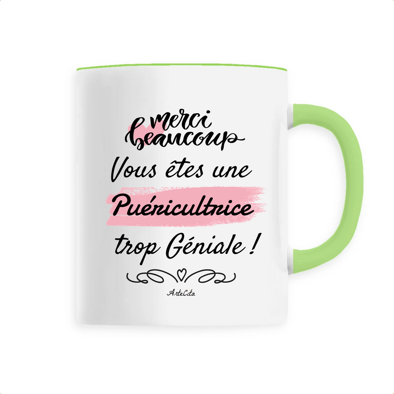 Cadeau anniversaire : Mug - Merci Puéricultrice - 6 Coloris - Cadeau Original - Cadeau Personnalisable - Cadeaux-Positifs.com -Unique-Vert-