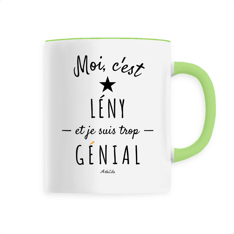 Cadeau anniversaire : Mug - Lény est trop Génial - 6 Coloris - Cadeau Original - Cadeau Personnalisable - Cadeaux-Positifs.com -Unique-Vert-