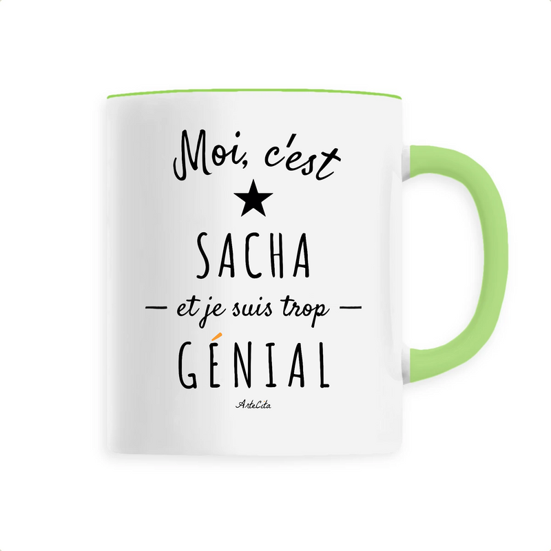 Cadeau anniversaire : Mug - Sacha est trop Génial - 6 Coloris - Cadeau Original - Cadeau Personnalisable - Cadeaux-Positifs.com -Unique-Vert-