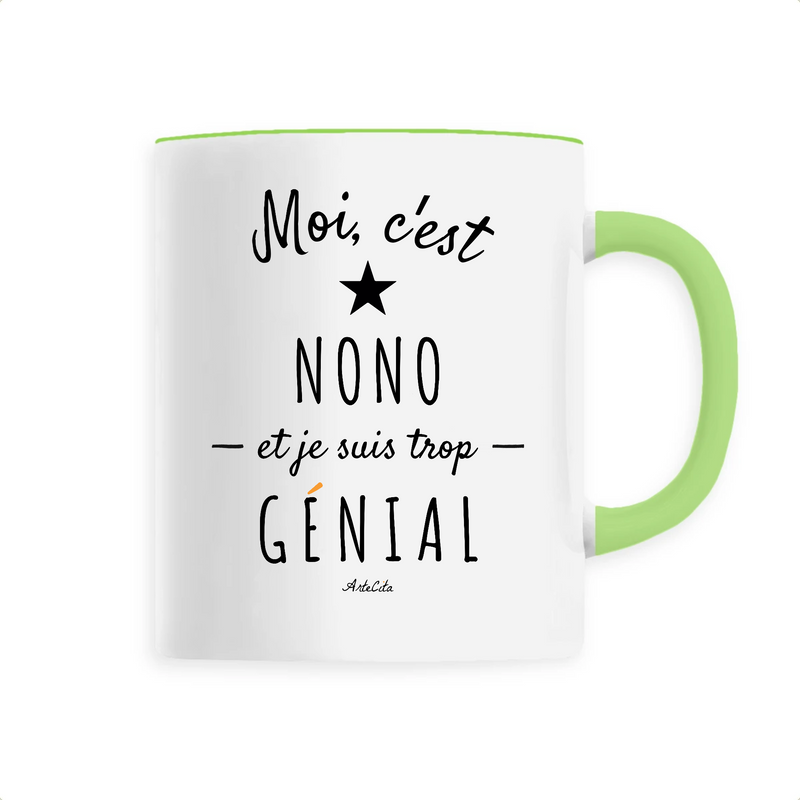 Cadeau anniversaire : Mug - Nono est trop Génial - 6 Coloris - Cadeau Original - Cadeau Personnalisable - Cadeaux-Positifs.com -Unique-Vert-