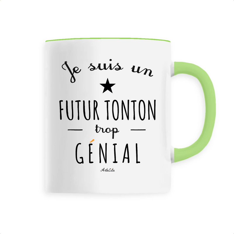 Cadeau anniversaire : Mug - Un Futur Tonton trop Génial - 6 Coloris - Cadeau Original - Cadeau Personnalisable - Cadeaux-Positifs.com -Unique-Vert-