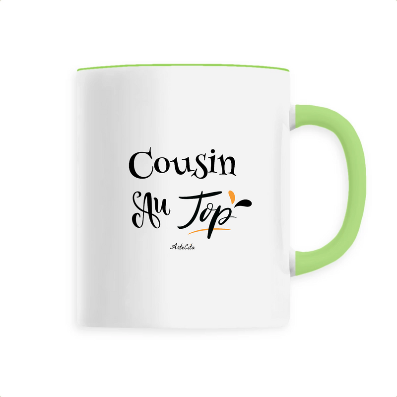 Cadeau anniversaire : Mug - Cousin au Top - 6 Coloris - Cadeau Original - Cadeau Personnalisable - Cadeaux-Positifs.com -Unique-Vert-