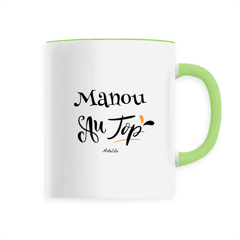 Cadeau anniversaire : Mug - Manou au Top - 6 Coloris - Cadeau Original - Cadeau Personnalisable - Cadeaux-Positifs.com -Unique-Vert-