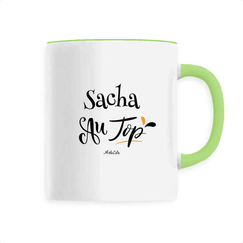 Cadeau anniversaire : Mug - Sacha au Top - 6 Coloris - Cadeau Original - Cadeau Personnalisable - Cadeaux-Positifs.com -Unique-Vert-