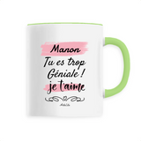 Mug - Manon je t'aime - 6 Coloris - Cadeau Tendre - Cadeau Personnalisable - Cadeaux-Positifs.com -Unique-Vert-