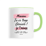 Mug - Manou je t'aime - 6 Coloris - Cadeau Tendre - Cadeau Personnalisable - Cadeaux-Positifs.com -Unique-Vert-