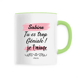 Mug - Sabine je t'aime - 6 Coloris - Cadeau Tendre - Cadeau Personnalisable - Cadeaux-Positifs.com -Unique-Vert-