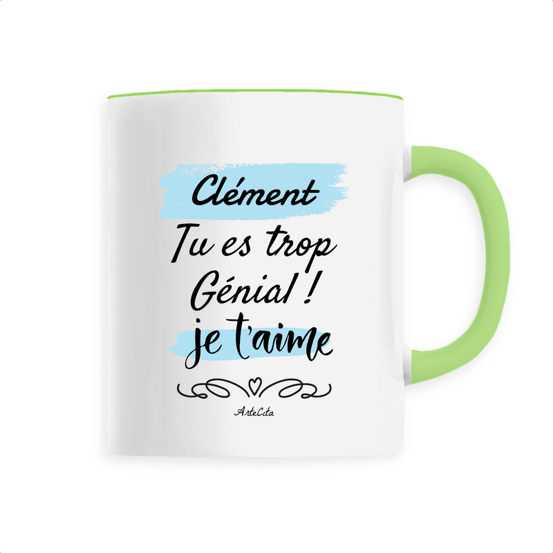 Cadeau anniversaire : Mug - Clément, je t'aime - 6 Coloris - Cadeau Tendre - Cadeau Personnalisable - Cadeaux-Positifs.com -Unique-Vert-