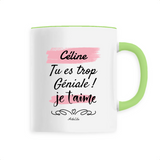 Mug - Céline je t'aime - 6 Coloris - Cadeau Tendre - Cadeau Personnalisable - Cadeaux-Positifs.com -Unique-Vert-