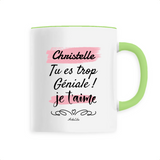 Mug - Christelle je t'aime - 6 Coloris - Cadeau Tendre - Cadeau Personnalisable - Cadeaux-Positifs.com -Unique-Vert-