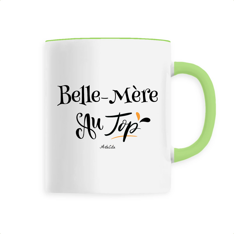 Cadeau anniversaire : Mug - Belle-Mère au Top - 6 Coloris - Cadeau Original - Cadeau Personnalisable - Cadeaux-Positifs.com -Unique-Vert-