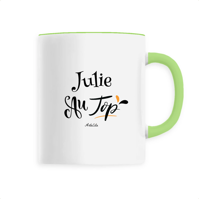 Cadeau anniversaire : Mug - Julie au Top - 6 Coloris - Cadeau Original - Cadeau Personnalisable - Cadeaux-Positifs.com -Unique-Vert-