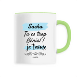 Mug - Sacha je t'aime - 6 Coloris - Cadeau Tendre & Original - Cadeau Personnalisable - Cadeaux-Positifs.com -Unique-Vert-
