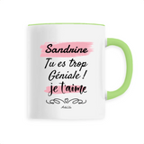 Mug - Sandrine je t'aime - 6 Coloris - Cadeau Tendre & Original - Cadeau Personnalisable - Cadeaux-Positifs.com -Unique-Vert-