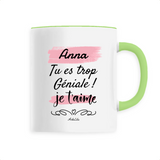 Mug - Anna je t'aime - 6 Coloris - Cadeau Tendre & Original - Cadeau Personnalisable - Cadeaux-Positifs.com -Unique-Vert-