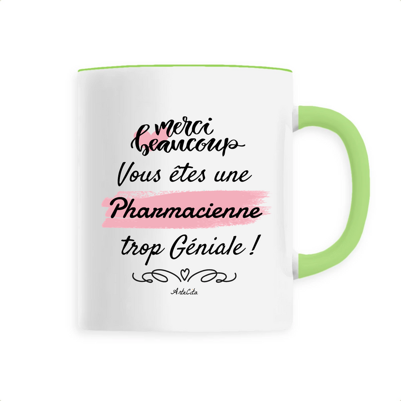 Cadeau anniversaire : Mug - Merci Pharmacienne - 6 Coloris - Cadeau Original - Cadeau Personnalisable - Cadeaux-Positifs.com -Unique-Vert-
