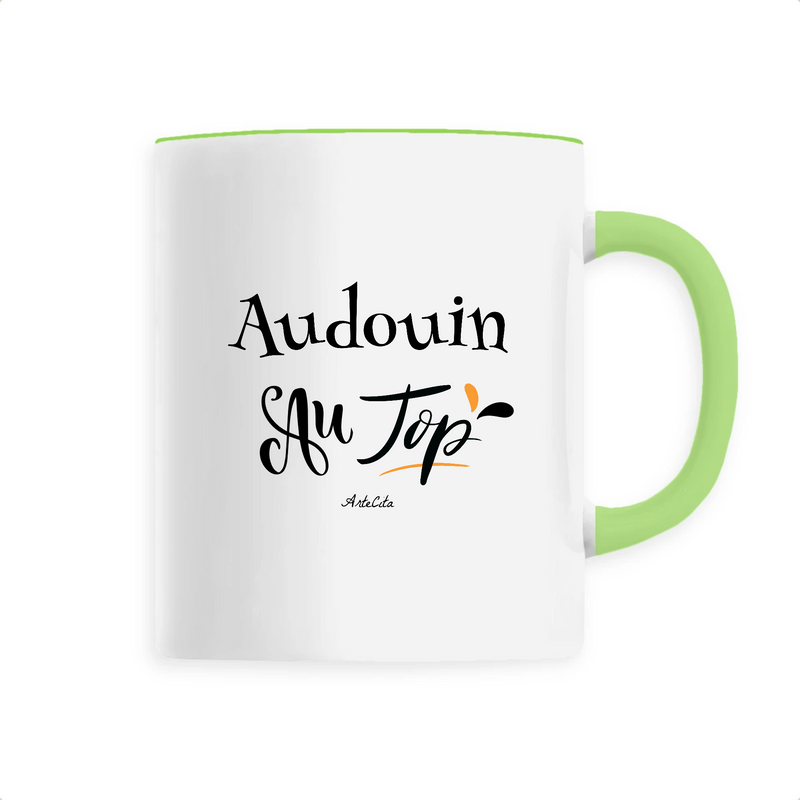 Cadeau anniversaire : Mug - Audouin au Top - 6 Coloris - Cadeau Original - Cadeau Personnalisable - Cadeaux-Positifs.com -Unique-Vert-