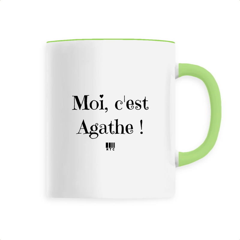 Cadeau anniversaire : Mug - Moi c'est Agathe - 6 Coloris - Cadeau Original - Cadeau Personnalisable - Cadeaux-Positifs.com -Unique-Vert-