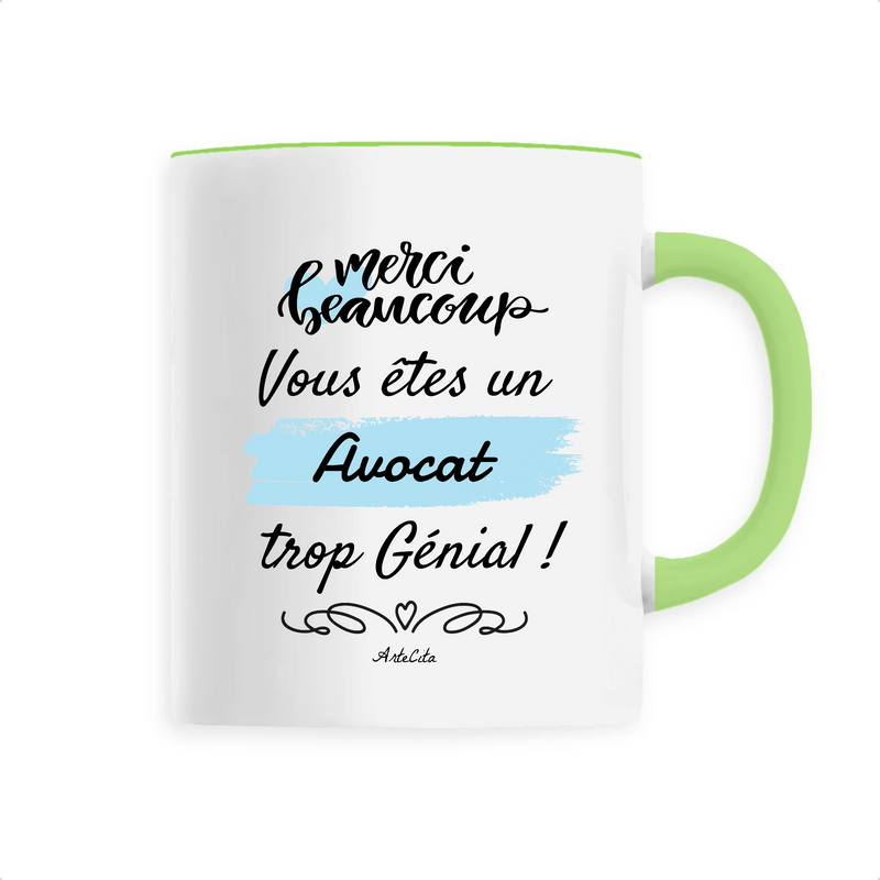 Cadeau anniversaire : Mug - Merci Avocat - 6 Coloris - Cadeau Original - Cadeau Personnalisable - Cadeaux-Positifs.com -Unique-Vert-