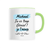 Mug - Michael je t'aime - 6 Coloris - Cadeau Tendre & Original - Cadeau Personnalisable - Cadeaux-Positifs.com -Unique-Vert-
