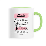 Mug - Cécile je t'aime - 6 Coloris - Cadeau Tendre & Original - Cadeau Personnalisable - Cadeaux-Positifs.com -Unique-Vert-