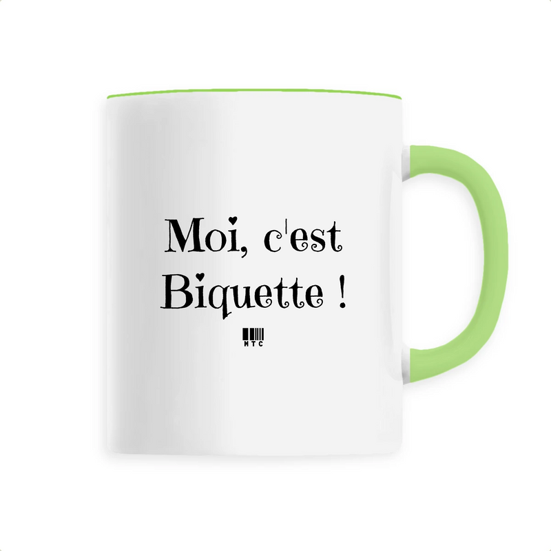 Cadeau anniversaire : Mug - Moi c'est Biquette - 6 Coloris - Cadeau Original - Cadeau Personnalisable - Cadeaux-Positifs.com -Unique-Vert-