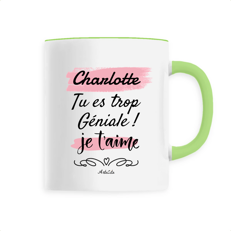 Cadeau anniversaire : Mug - Charlotte je t'aime - 6 Coloris - Cadeau Tendre & Original - Cadeau Personnalisable - Cadeaux-Positifs.com -Unique-Vert-