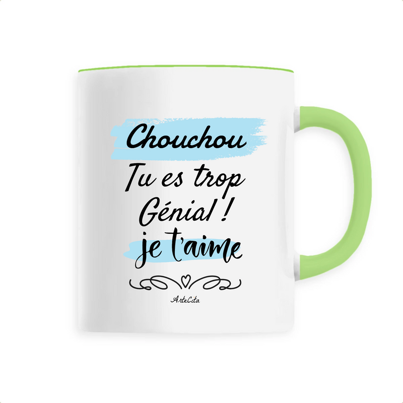 Cadeau anniversaire : Mug - Chouchou je t'aime - 6 Coloris - Cadeau Tendre & Original - Cadeau Personnalisable - Cadeaux-Positifs.com -Unique-Vert-