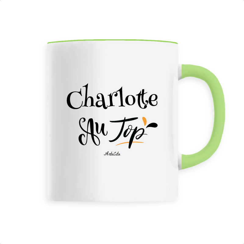 Cadeau anniversaire : Mug - Charlotte au Top - 6 Coloris - Cadeau Original - Cadeau Personnalisable - Cadeaux-Positifs.com -Unique-Vert-