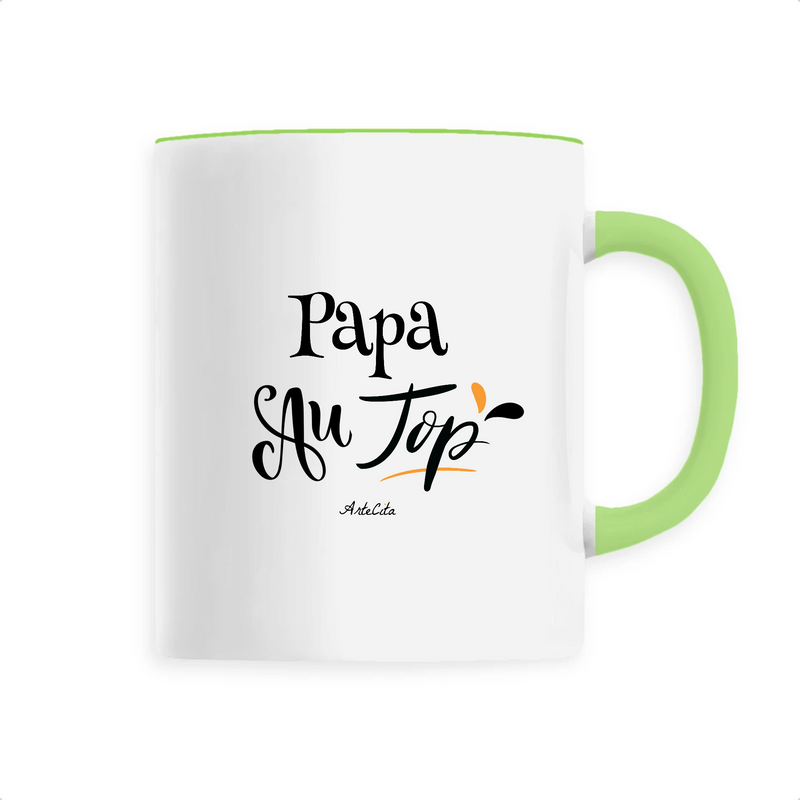 Cadeau anniversaire : Mug - Papa au Top - 6 Coloris - Cadeau Original - Cadeau Personnalisable - Cadeaux-Positifs.com -Unique-Vert-