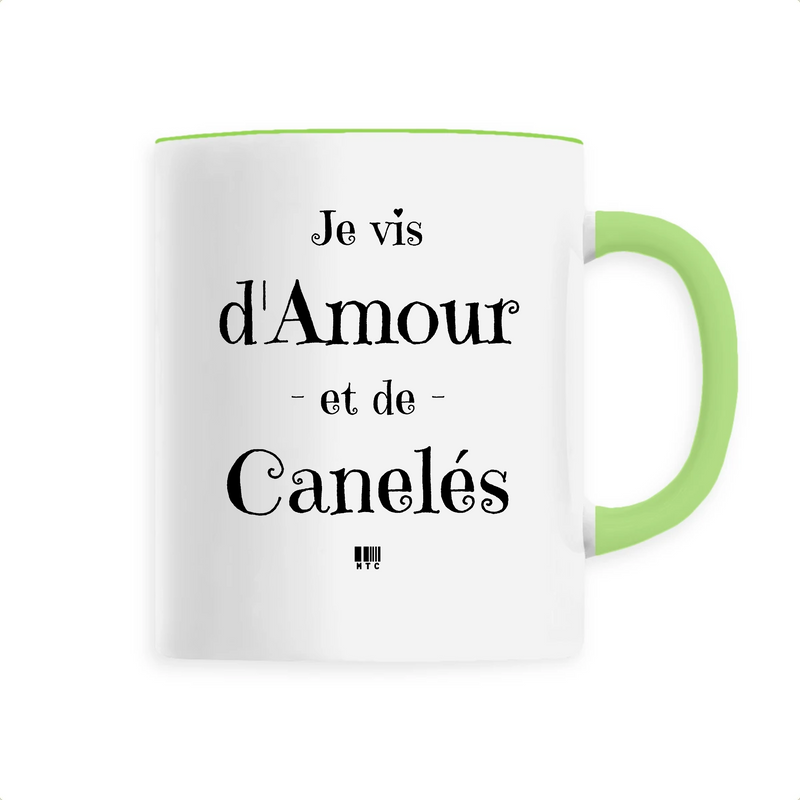 Cadeau anniversaire : Mug - Amour et Canelés - 6 Coloris - Cadeau Original - Cadeau Personnalisable - Cadeaux-Positifs.com -Unique-Vert-