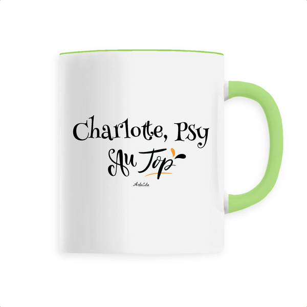 Mug - Charlotte, Psy au Top - 6 Coloris - Cadeau Original - Cadeau Personnalisable - Cadeaux-Positifs.com -Unique-Vert-