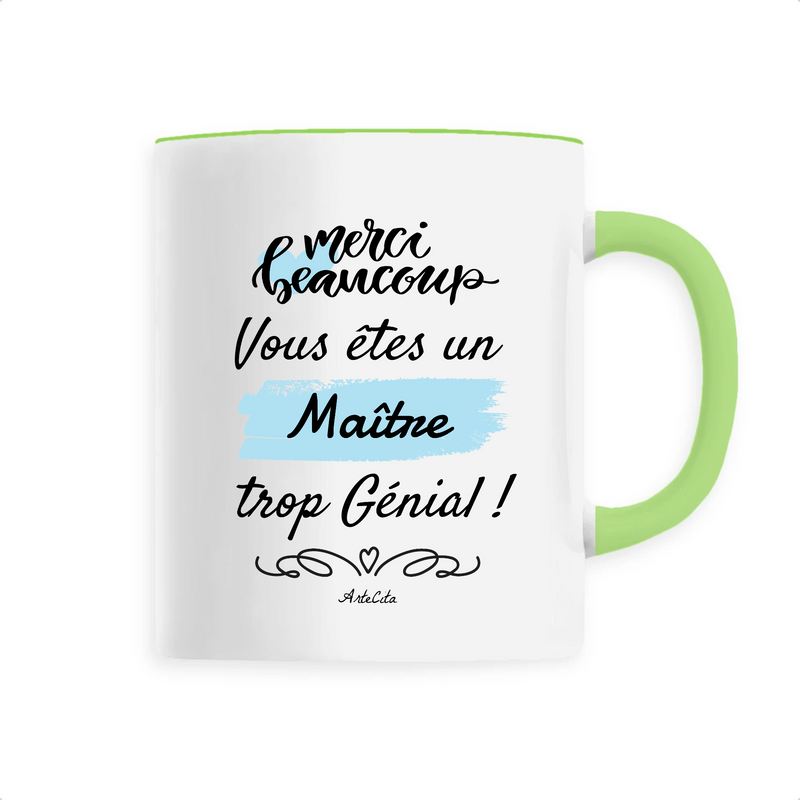 Cadeau anniversaire : Mug - Merci Maître - 6 Coloris - Cadeau Original - Cadeau Personnalisable - Cadeaux-Positifs.com -Unique-Vert-