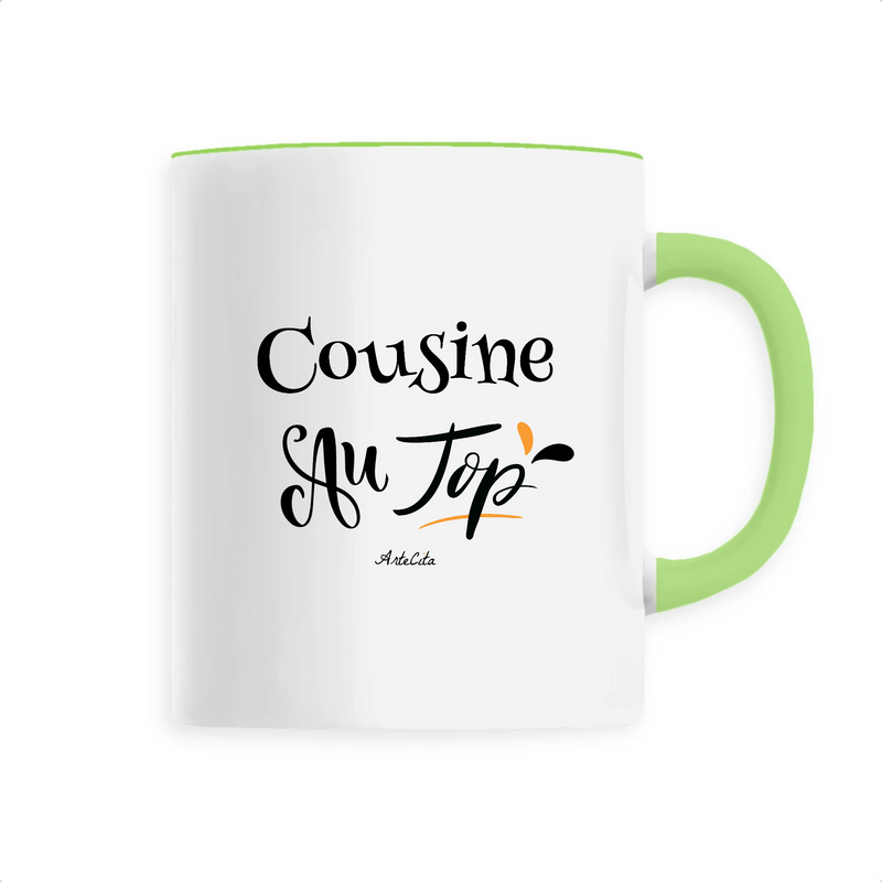 Cadeau anniversaire : Mug - Cousine au Top - 6 Coloris - Cadeau Original - Cadeau Personnalisable - Cadeaux-Positifs.com -Unique-Vert-